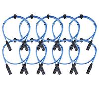 Pronomic Set da 10 XFXM-Blue-1 Cavi Microfono (1m lunghezza, XLR femmina 3 poli -> XLR maschio 3 poli, connettore saldato a mano, resistente ad acidi e oli, sgancio a fascetta) Metallic Blue