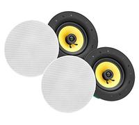Pronomic Set da 2 CLS-660 WH Altoparlanti da Incasso High-End in Tessuto a 2 Vie (Altoparlanti da Soffitto 6,5"/165 mm Woofer, 1,2"/30 mm Tweeter, 60 Watt RMS, Equalizer, Crossover) bianco