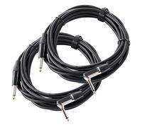 Pronomic Set da 2 Stage INST-A-6 Cavi jack (6,3 mm connettore angolare, cavo per chitarra/strumento, lunghezza 6 m) Nero