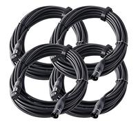 Pronomic Set da 4 cavi microfono XFXM-10 (lunghezza 10m, XLR femmina 3 poli -> XLR maschio 3 poli, connettori saldati a mano, resistenti ad acidi e oli, sgancio a chiusura a strappo) nero
