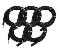 5x Cavo Audio per Strumentazione Spina XLR Maschio 3 Poli - Jack 6,35mm Mono 10m