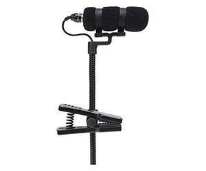 Pronomic SET MCM-100SB Microfono a Clip con Supporto (Microfono a Condensatore, Collo d'Oca, Supporto per Sax, Ottoni, Cajon e simili, Alimentazione Phantom, Adattatore XLR, Custodia) nero