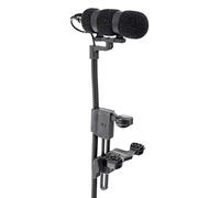 Pronomic SET MCM-100V Microfono a clip condensatore con collo d'oca, supporto per strumenti fino a 37 mm, alimentazione phantom, adattatore XLR e custodia, colore nero.