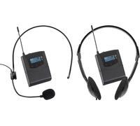 Pronomic Silent Guide V2 Ensemble Set - sistema cuffie wireless con 1 trasmettitore e 4 ricevitori - 863-865 MHz - fino a 100 m di portata - ideale per Silent Guide e formazione - Nero