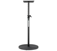 Pronomic SLS-128 BK Supporto per Monitor da Studio - Supporti per Casse - Supporto con Base Rotonda Stabile - Regolabile da 75 a 123,5 cm - Piattaforma 23 x 23 cm - Nero