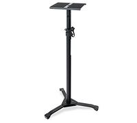 Pronomic SLS-20 supporto monitor da studio pieghevole, altezza regolabile 75-130 cm, piedini pieghevoli, piano con strisce in gomma per monitor o diffusori HiFi, colore nero.