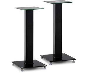 Pronomic SLS-282L BK supporti per diffusori: design elegante con 2 lastre di vetro, altezza regolabile 73 cm, portata 10 kg ciascuno, gestione cavi nascosta. Ideale per monitor o impianti Hi-Fi. Nero