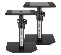 Pronomic SLS-36P BK Coppia supporti da tavolo per monitor studio, stabili e robusti, regolabili 25,5-41 cm, superficie con strisce in gomma, colore nero.