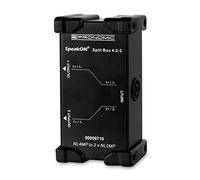 Pronomic Speakon Split Box 4-2-2, Splitter/Merger per cavi Speakon | NL4MP ? 2x NL2MP, Prese originali Neutrik, Telaio in acciaio verniciato a polvere, Angoli protettivi in gomma, Peso: 390 g
