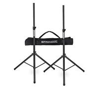 Pronomic SPS-1S Eco-Set - 2 stativi per casse in acciaio, estensibili da ca. 120 a 193 cm, portata max 35 kg - con robusta borsa per il trasporto - nero