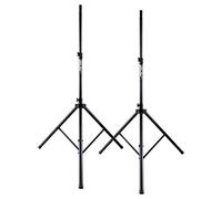 Pronomic SPS-3A Supporto Per Casse Set 2 Pezzi - 2x Supporti Per Casse In Alluminio - Base Extra Grande - Spina Di Sicurezza - Regolabile Da Circa 135 A 220 Cm - Portata Fino A 50 Kg - Nero
