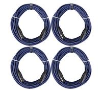 Pronomic Set da 4 Stage DMX3-20 Cavi DMX 20 Metri (per cablaggio effetti luce, contatti dorati, colore guaina: blu, XLR maschio a XLR femmina) blu