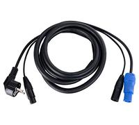 Pronomic Stage EUPPX-2.5 Cavo Ibrido Euro/Powerplug/XLR - Lunghezza: 2,5 m - Cavo combinato per casse attive - Alimentazione e segnale in uno - Powercon/compatibile Schuko - nero
