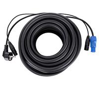 Pronomic Stage EUPPX-20 Cavo ibrido Euro/Powerplug/XLR - Lunghezza: 20 m - Cavo combinato per casse attive - Alimentazione e segnale in uno - Powercon/compatibile Schuko - nero