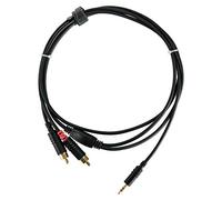 Pronomic Stage J3RC-1,5m Cavo Audio (3,5 mm Stereo Jack a Cinch, per DJ, studio e PA, connettori placcati oro, lunghezza: 1,5 m) nero