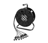 Pronomic Stage Multicore 8/0 XLR 15 m, Multicore da 8 canali su bobina | 8 XLR sends, Lunghezza: 15 m, Colore guaina: nero, Rame privo di ossigeno, Guaina esterna flessibile e robusta
