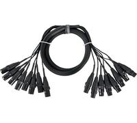 Pronomic Stage MX8/0-1,5 Sub-Multicore XLR 1,5m - multicore XLR maschio 8 vie su XLR femmina, connettori numerati in metallo. Ideale per studio e palco. Lunghezza 1,5 m, nero.