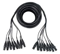 Pronomic Stage MX8/0-10 Sub-Multicore XLR 10m - multicore XLR maschio 8 vie su XLR femmina, connettori numerati in metallo. Ideale per studio e palco. Lunghezza: 10m, colore nero.
