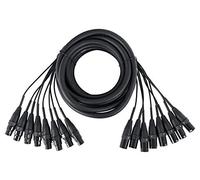 Pronomic Stage MX8/0-5 Sub-Multicore XLR 5m - Multicore XLR maschio 8 vie su XLR femmina - Connettori XLR numerati in metallo - Ideale per studio di registrazione e palco - Lunghezza: 5 metri - Nero