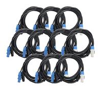 Pronomic Stage PPD-2.5 Cavo Ibrido Powerplug/DMX Set da 10, Colore: nero | Cavo combinato per alimentazione e segnale, Niente più grovigli di cavi nel collegamento a effetti luce controllati DMX