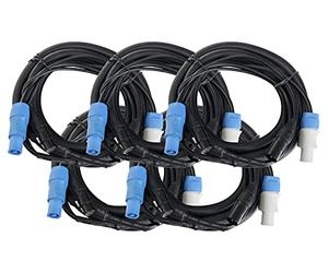 Pronomic Stage PPD-5 Cavi Ibridi Powerplug/DMX Set da 5, Colore: nero