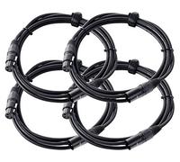 Pronomic Set da 4 XFXM-2.5 Cavi Microfono (lunghezza 2,5 m, XLR femmina 3 poli -> XLR maschio 3 poli, connettori saldati a mano, resistenti ad acidi e oli, sgancio a chiusura a strappo) nero