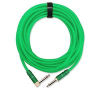 Pronomic Trendline INST-A-6NG Cavo jack 6m (Cavo professionale per chitarra/strumento, jack 6,3mm, placcato oro 24 carati, guaina esterna flessibile e robusta, incl. fascia a strappo) verde