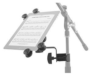 Pronomic UTH-20 Supporto Universale per Tablet PC (adatto a tutte le dimensioni comuni, con morsetto per stativo, regolabile senza gradini) Nero