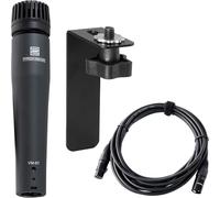 Pronomic VM-57 MkII Set Microfono Cajon, Microfono dinamico per strumenti | Pattern polare: cardioide, Robusto corpo in pressofusione, Gabbia metallica stabile, Connettore XLR, Peso: 192 g, 5 x 6 cm