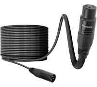 Pronomic XFXM-100 Cavo Microfono (10m lunghezza, XLR femmina 3 poli -> XLR maschio 3 poli, connettori saldati a mano, resistente a acidi e oli, chiusura a strappo, nero)