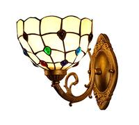 Prononi Murali In Stile Tiffany, Lampadina E27, Lampada Da Parete Del Corridoio In Vetro Da 8 Pollici, Luce Notturna In Metallo Retrò Per Vivere Accanto Al Dispositivo Di Illuminazione Da Parete Dell'