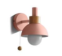 Prononi murali, luce murale moderna, lampada a parete in legno di ferro con interruttore a cavo, applique a parete rotonda, luci di lettura del comodino, illuminazione soggiorno camera da letto