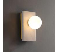 Prononi muro di vetro bianco a parete globale con base di marmo, moderni lampade mondiate a parete g4 g4 apparecchi di illuminazione interno per camera da letto comodino decorazioni per la casa