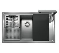 PRONTA CONSEGNA - Barazza Lavello a una vasca EASY KIT 1LES91RK finitura inox satinato da 86x50 cm - Con Kit accessori e miscelatore