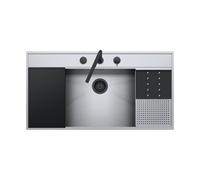 PRONTA CONSEGNA - Barazza Lavello a una vasca FLEXI KIT 1LFX101NK finitura inox satinato da 105x56 cm - Con kit accessori e miscelatore