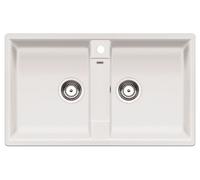 PRONTA CONSEGNA - Blanco Lavello due vasche ZIA 9 1516678 finitura bianco da 86x50 cm - Sopratop