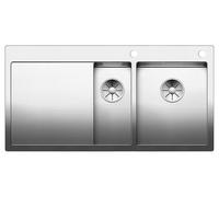 PRONTA CONSEGNA - Blanco Lavello una vasca con vaschetta e gocciolatoio sx CLARON 6 S-IF 1514001 in acciaio inox da 100x51 cm - Sopratop/Filo