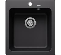 PRONTA CONSEGNA - Blanco Lavello una vasca NAYA 45 1526572 finitura nero da 46.5x51 cm - Sopratop
