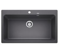 PRONTA CONSEGNA - Blanco Lavello una vasca NAYA XL 9 1521813 finitura grigio roccia da 86x51 cm - Sopratop