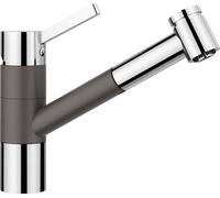 PRONTA CONSEGNA - Blanco Miscelatore monocomando con doccetta estraibile TIVO-S 1518798 finitura grigio roccia/cromato