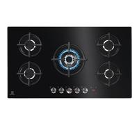 PRONTA CONSEGNA - Electrolux PI Piano cottura a gas FlameLight KGG953753K finitura cristallo temperato nero da 88 cm