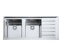 PRONTA CONSEGNA - Franke Lavello due vasche con gocciolatoio a destra Neptune Plus NPX 621 101.0068.377 finitura inox satinato da 116x51 cm