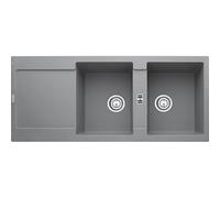 PRONTA CONSEGNA - Franke Lavello due vasche con gocciolatoio Maris MRG 621 114.0066.716 finitura fragranite stone grey da 116x50 cm