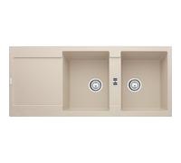PRONTA CONSEGNA - Franke Lavello due vasche con gocciolatoio Maris MRG 621 114.0066.717 finitura fragranite sahara da 116x50 cm