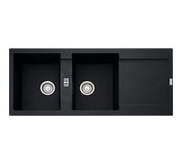 PRONTA CONSEGNA - Franke Lavello due vasche con gocciolatoio Maris MRG 621 114.0157.498 finitura fragranite nero da 116x50 cm