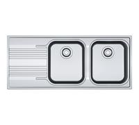 PRONTA CONSEGNA - Franke: Lavello due vasche con gocciolatoio sinistro da incasso SRX 621 101.0356.894 in acciaio inox da 116 cm