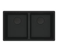 PRONTA CONSEGNA - Franke Lavello due vasche Vasche Sottotop Maris MRG 120-35-35 125.0686.731 finitura fragranite black matt da 75.3x43.3 cm