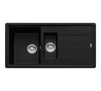 Franke Lavello una vasca con vaschetta e gocciolatoio Boston BFG 651 114.0661.717 finitura fragranite black matt da 97x50 cm