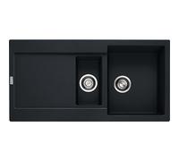 PRONTA CONSEGNA - Franke Lavello una vasca con vaschetta e gocciolatoio Maris MRG 651 114.0630.885 finitura fragranite black matt da 97x50 cm