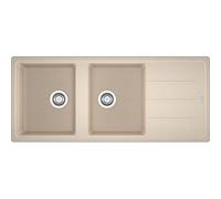 PRONTA CONSEGNA - Franke MX Lavello due vasche con gocciolatoio Boston BFG 621 114.0276.594 finitura fragranite avena da 116x50 cm